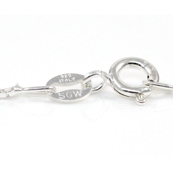 New Without Tags SS Italy 1mm Box Chain Necklace - Picture 4 of 4